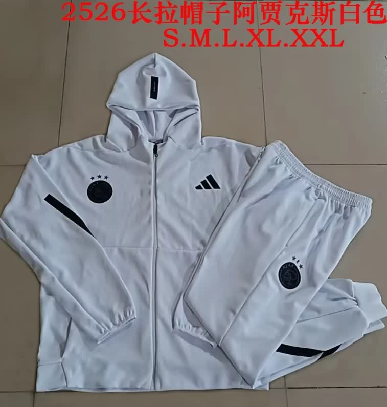 AAA Quality Ajax 25/26 White Soccer Tracksuit 03