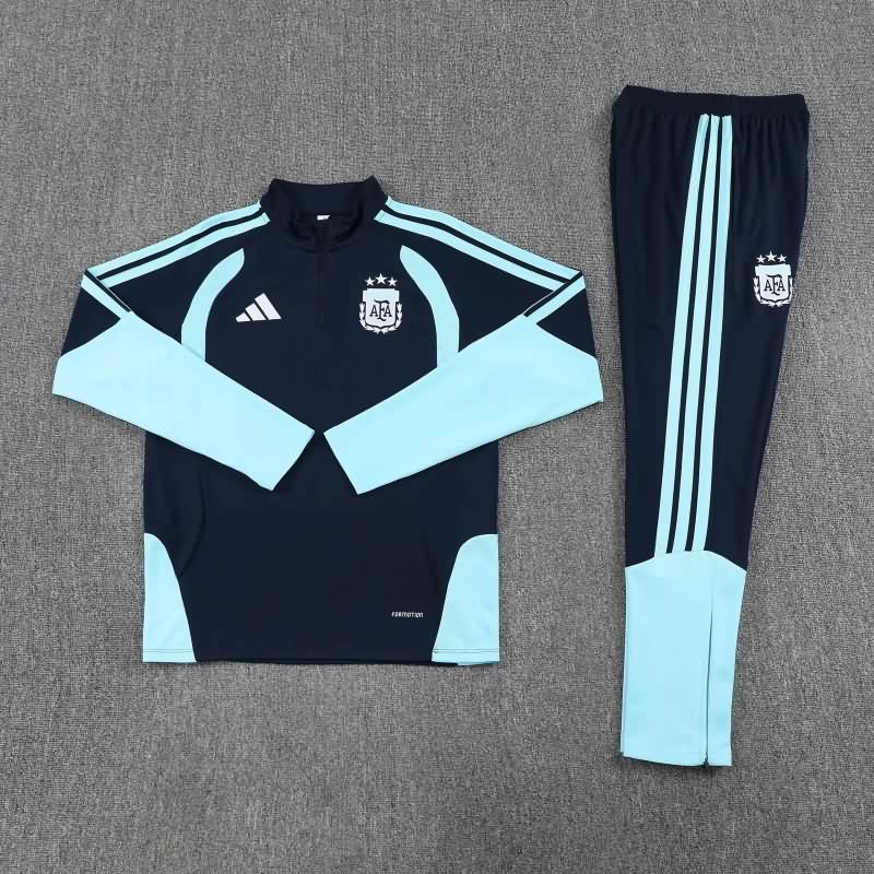 Kids AAA Quality Argentina 2026 Dark Blue Soccer Tracksuit Kids AAA Quality Argentina 2026 Dark Blue Soccer Tracksuit