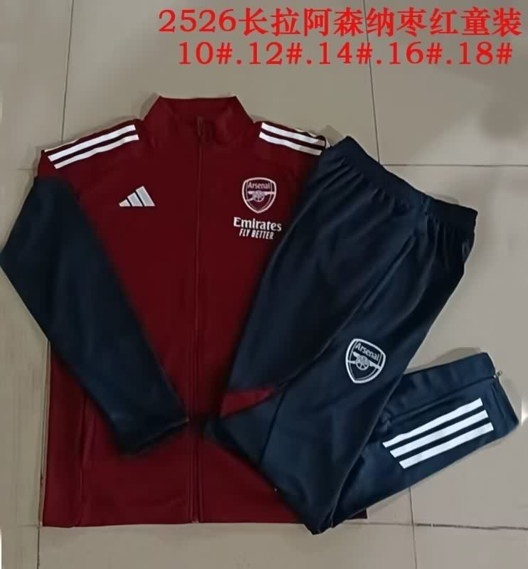 Kids AAA Quality Arsenal 25/26 Red Soccer Tracksuit 04 Kids AAA Quality Arsenal 25/26 Red Soccer Tracksuit 04