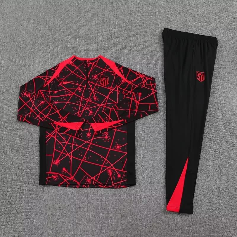 AAA Quality Atletico Madrid 25/26 Black Red Soccer Tracksuit