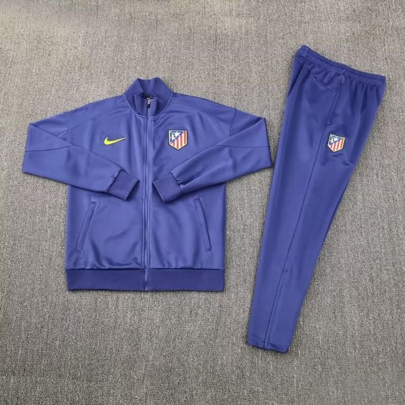 AAA Quality Atletico Madrid 25/26 Dark Blue Soccer Tracksuit 03