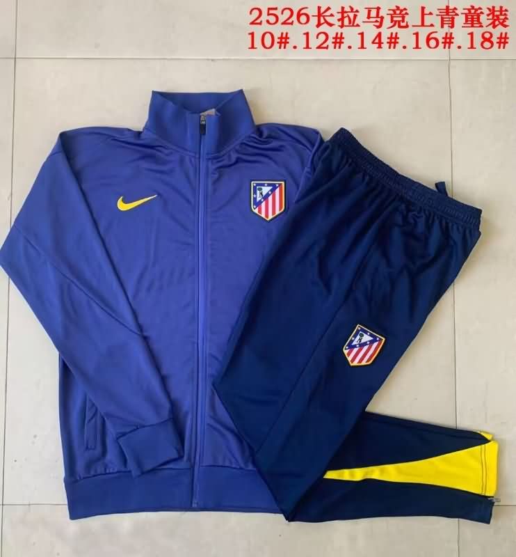Kids AAA Quality Atletico Madrid 25/26 Dark Blue Soccer Tracksuit 02  Kids AAA Quality Atletico Madrid 25/26 Dark Blue Soccer Tracksuit 02