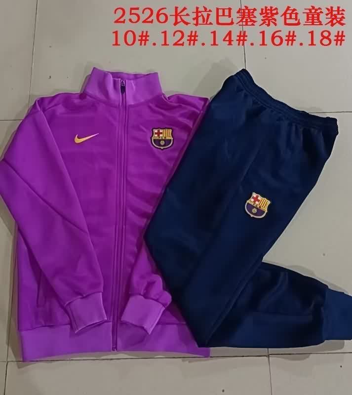 Kids AAA Quality Barcelona 25/26 Purple Soccer Tracksuit 03 Kids AAA Quality Barcelona 25/26 Purple Soccer Tracksuit 03