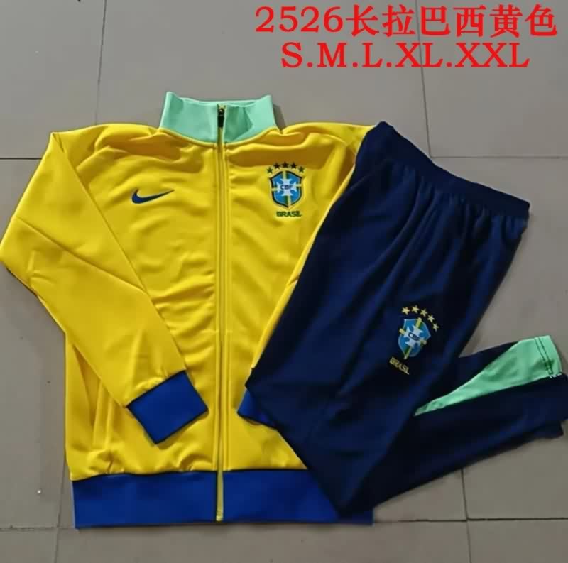 AAA Quality Brazil 2025 Yellow Soccer Tracksuit 02 AAA Quality Brazil 2025 Yellow Soccer Tracksuit 02