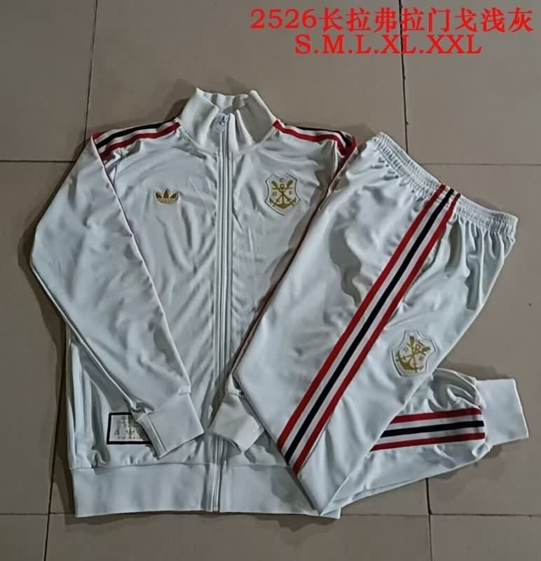 AAA Quality Flamengo 2025 Light Grey Soccer Tracksuit AAA Quality Flamengo 2025 Light Grey Soccer Tracksuit