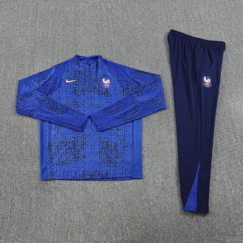 AAA Quality France 2025 Dark Blue Soccer Tracksuit 02