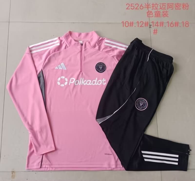 Kids AAA Quality Inter Miami 2025 Pink Soccer Tracksuit