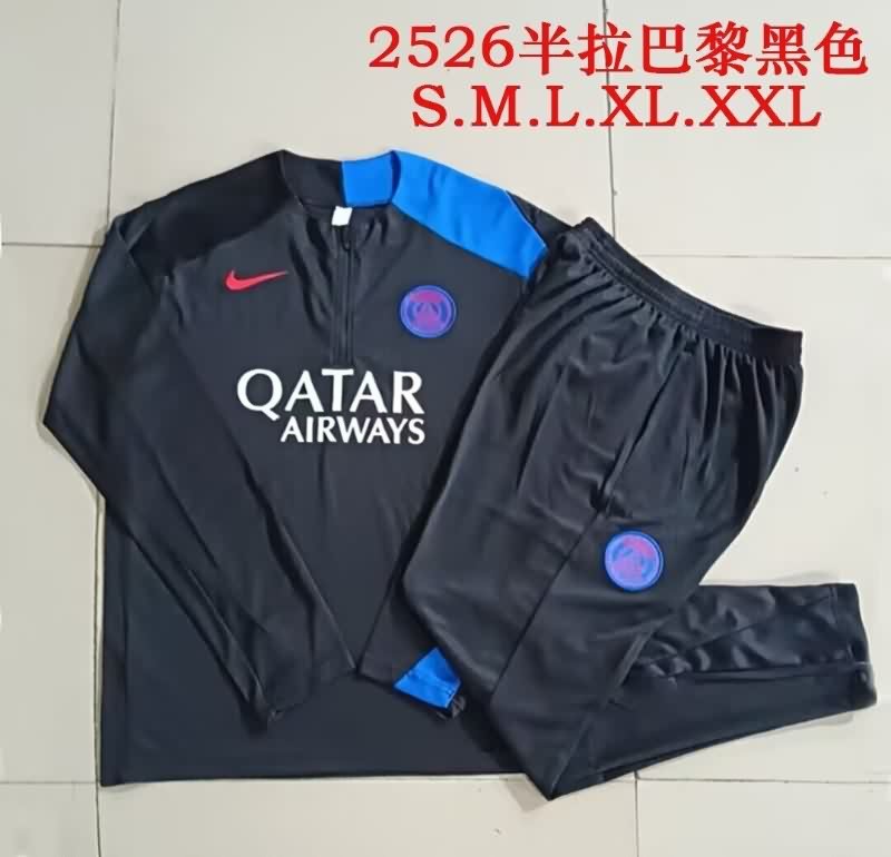 AAA Quality Paris St Germain 25/26 Black Soccer Tracksuit 07
