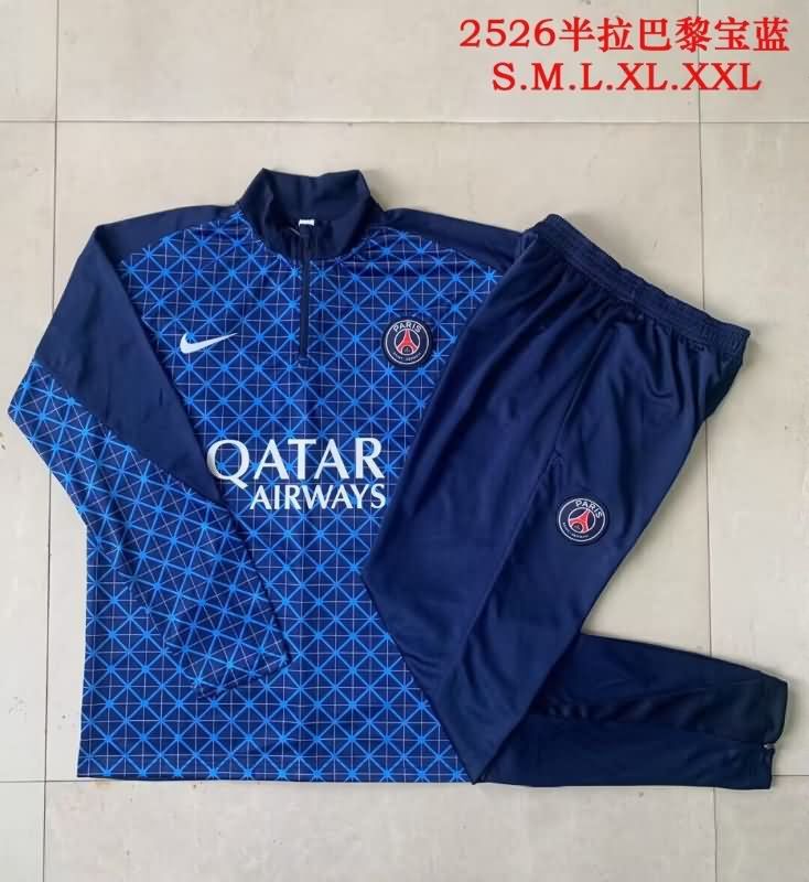 AAA Quality Paris St Germain 25/26 Dark Blue Soccer Tracksuit 06