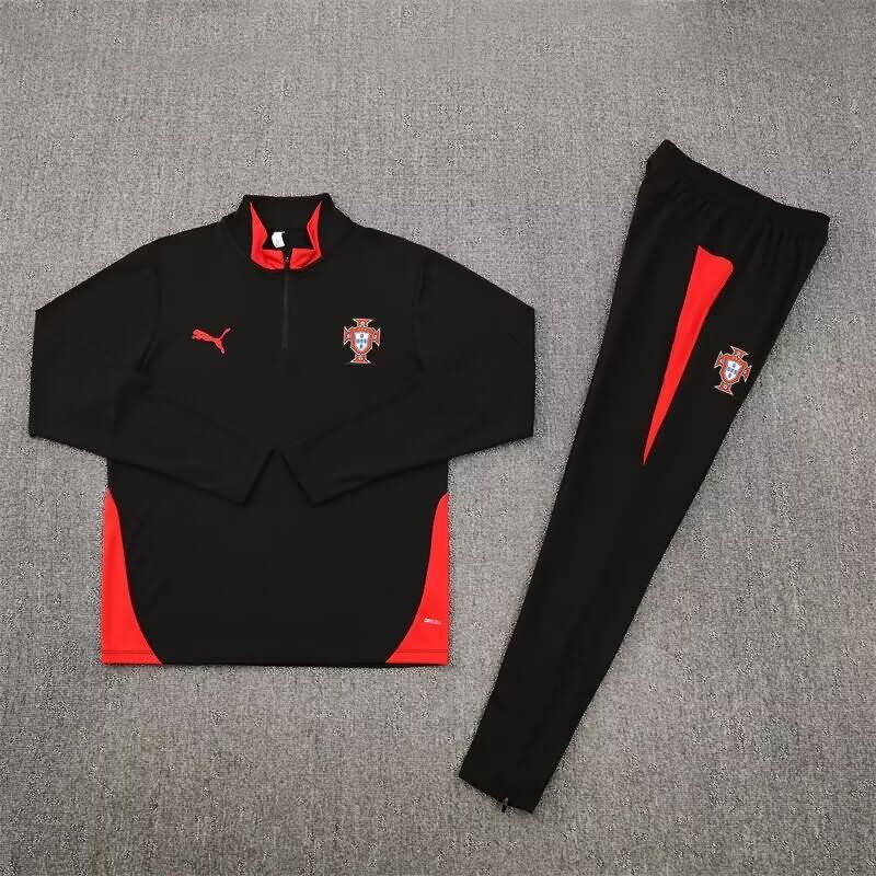 AAA Quality Portugal 2025 Black Soccer Tracksuit