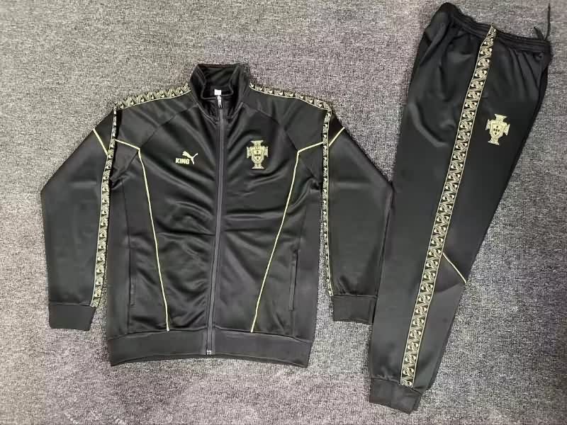 AAA Quality Portugal 2025 Black Soccer Tracksuit 02