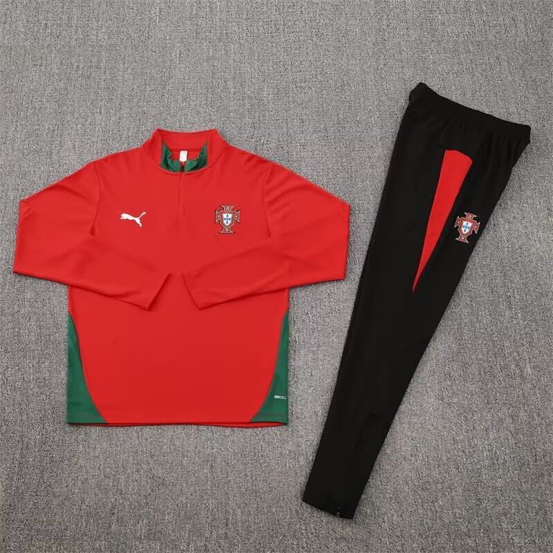 AAA Quality Portugal 2025 Red Soccer Tracksuit