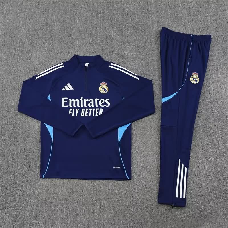 AAA Quality Real Madrid 25/26 Dark Blue Soccer Tracksuit 08