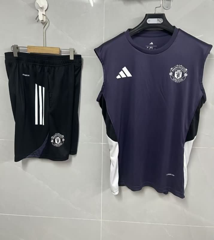AAA Quality Manchester United 25/26 Dark Blue Soccer Training Sets 02