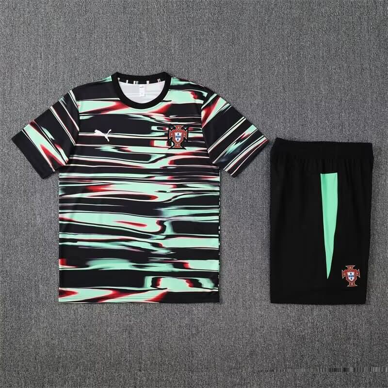 AAA Quality Portugal 2025 Black Green Soccer Training Sets