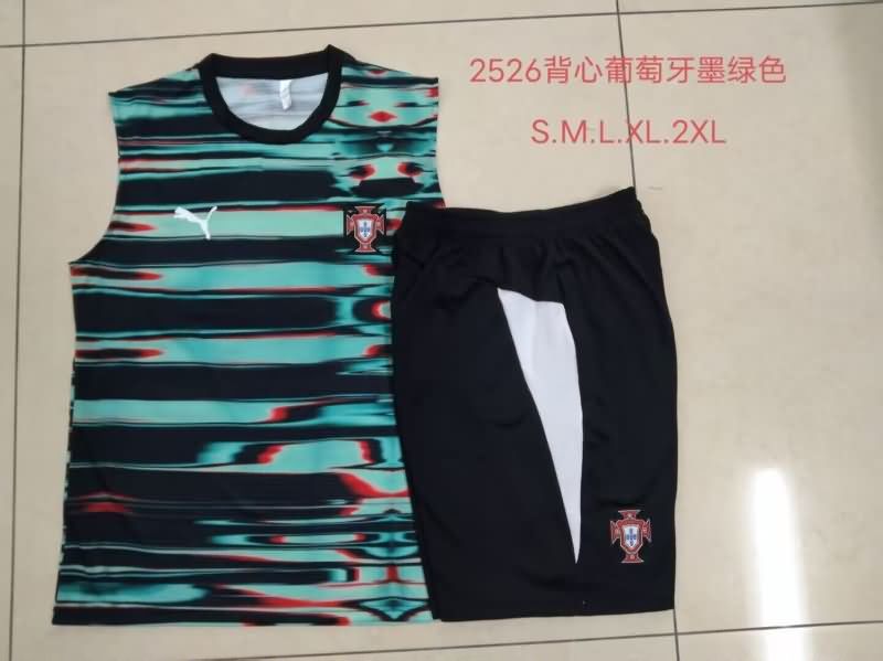 AAA Quality Portugal 2025 Black Green Soccer Training Sets 02