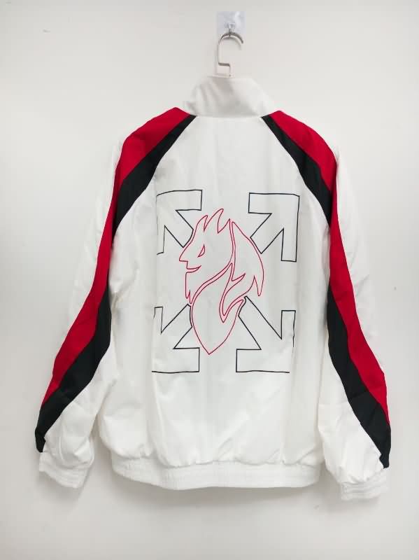 AAA Quality AC Milan 25/26 White Soccer Windbreaker