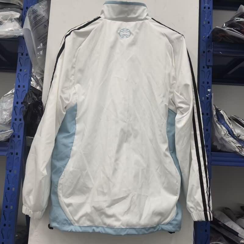 AAA Quality Argentina 2025 White Soccer Windbreaker