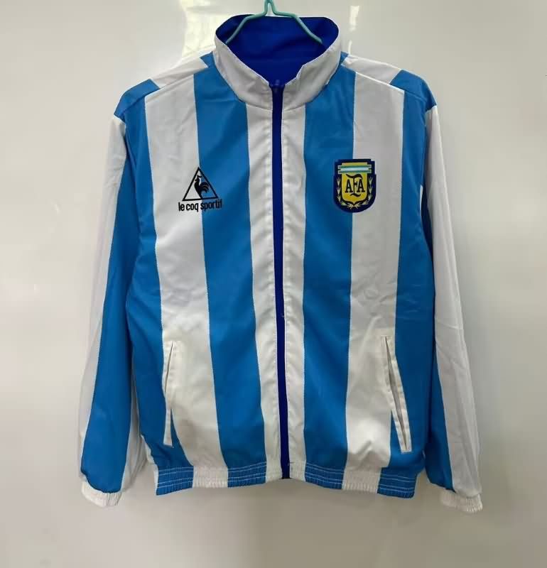 AAA Quality Argentina 2025 White Blue Reversible Soccer Windbreaker