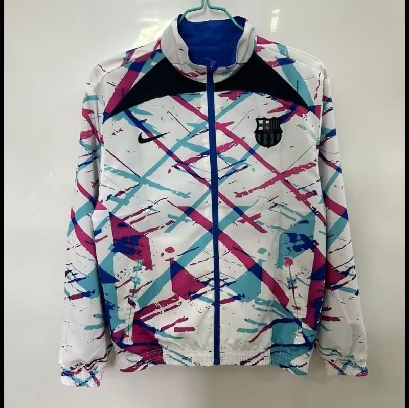 AAA Quality Barcelona 25/26 Blue White Reversible Soccer Windbreaker