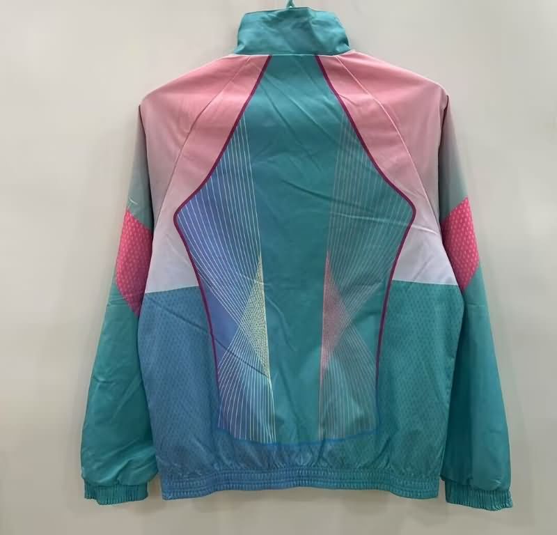 AAA Quality Barcelona 25/26 Green Pink Reversible Soccer Windbreaker