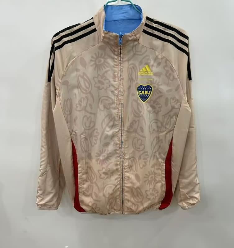 AAA Quality Boca Juniors 25/26 Blue Grey Reversible Soccer Windbreaker