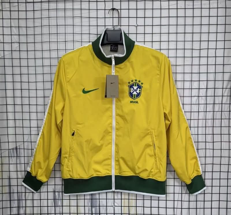 AAA Quality Brazil 2025 Yellow Soccer Windbreaker  AAA Quality Brazil 2025 Yellow Soccer Windbreaker