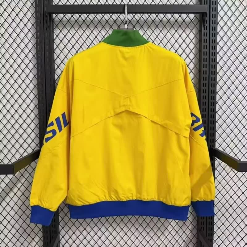AAA Quality Brazil 2025 Yellow Soccer Windbreaker 02