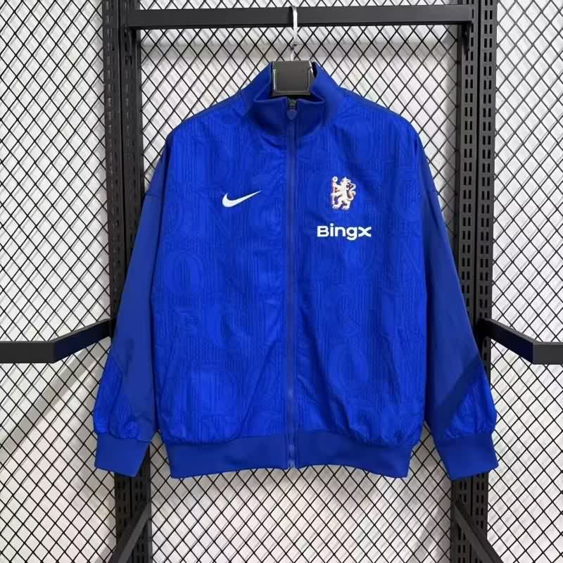 AAA Quality Chelsea 25/26 Blue Soccer Windbreaker 02