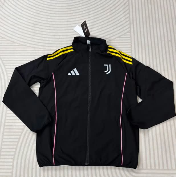 AAA Quality Juventus 25/26 Black Soccer Windbreaker