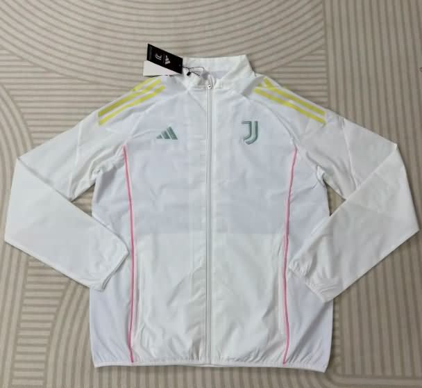 AAA Quality Juventus 25/26 White Soccer Windbreaker