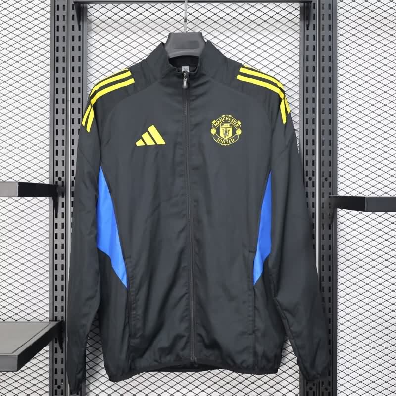 AAA Quality Manchester United 25/26 Black Soccer Windbreaker 03 AAA Quality Manchester United 25/26 Black Soccer Windbreaker 03