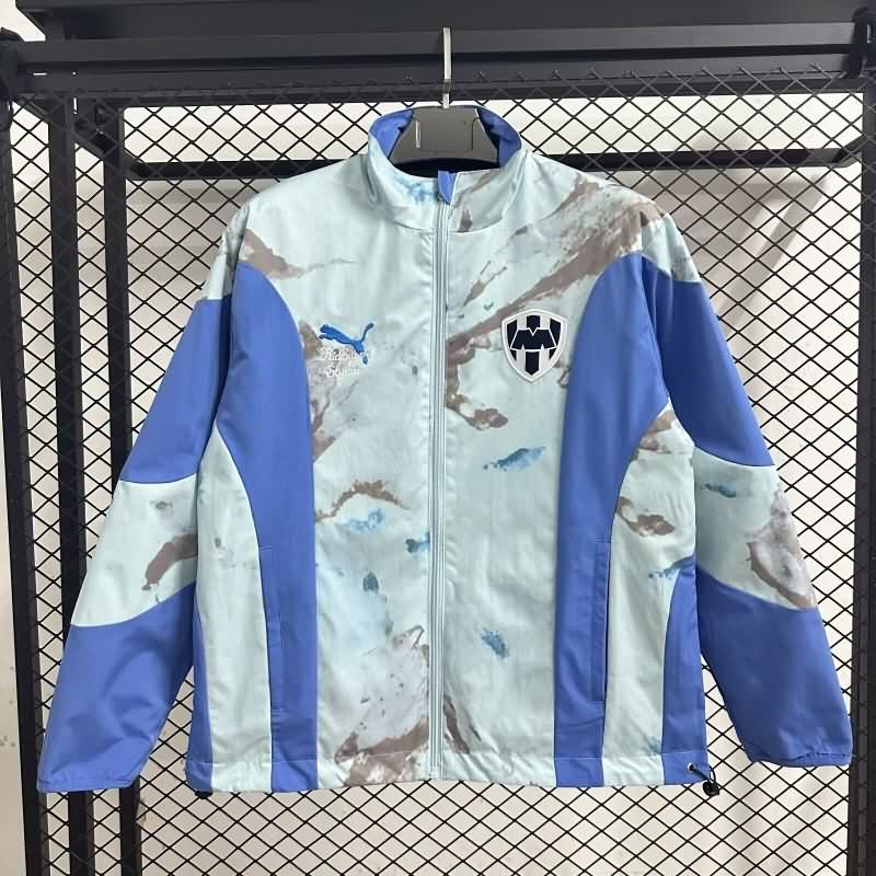 AAA Quality Monterrey 25/26 Blue White Reversible Soccer Windbreaker