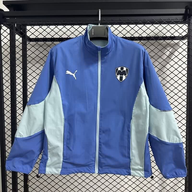 AAA Quality Monterrey 25/26 Blue White Reversible Soccer Windbreaker