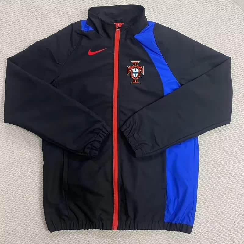 AAA Quality Portugal 2025 Black Soccer Windbreaker AAA Quality Portugal 2025 Black Soccer Windbreaker