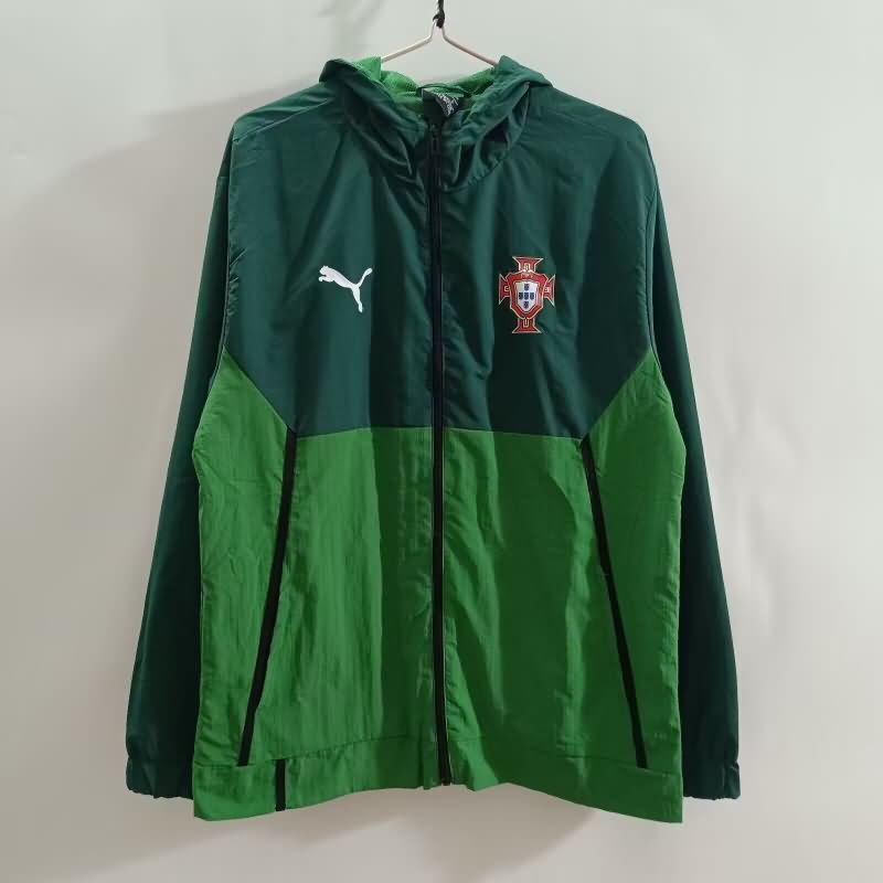 AAA Quality Portugal 2025 Green Soccer Windbreaker