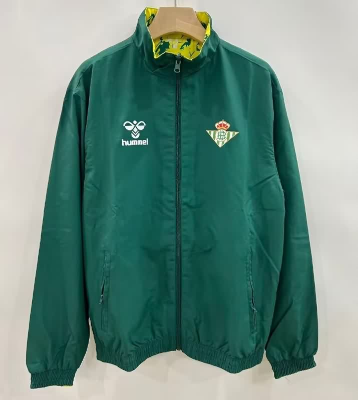 AAA Quality Real Betis 25/26 Green Yellow Reversible Soccer Windbreaker AAA Quality Real Betis 25/26 Green Yellow Reversible Soccer Windbreaker