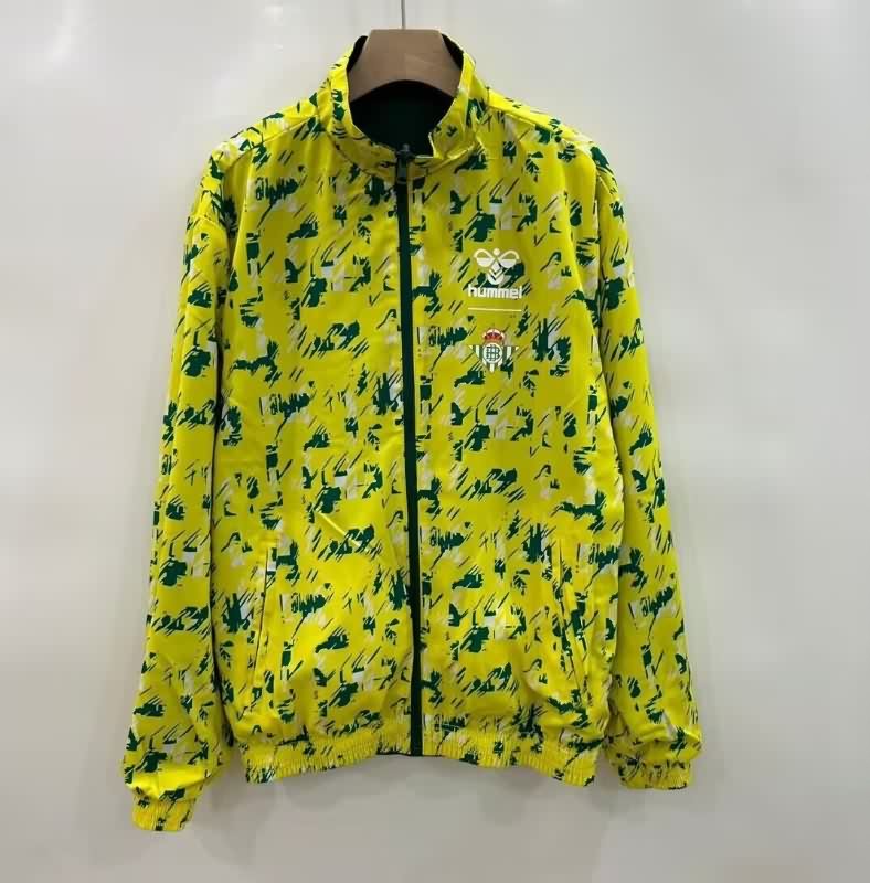AAA Quality Real Betis 25/26 Green Yellow Reversible Soccer Windbreaker