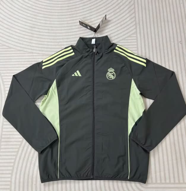 AAA Quality Real Madrid 25/26 Black Soccer Windbreaker 02