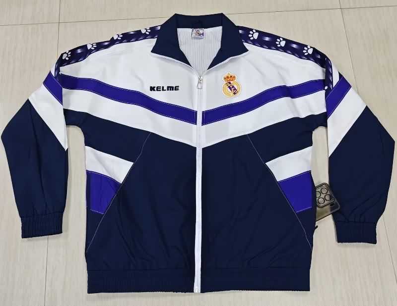 AAA Quality Real Madrid 25/26 Dark Blue Soccer Windbreaker 03
