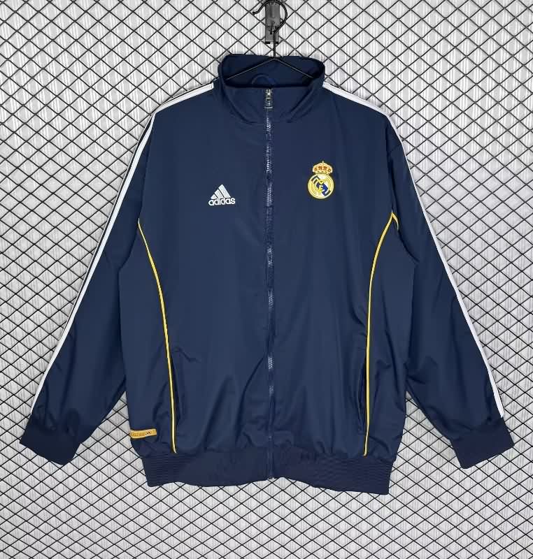 AAA Quality Real Madrid 25/26 Dark Blue Soccer Windbreaker 04