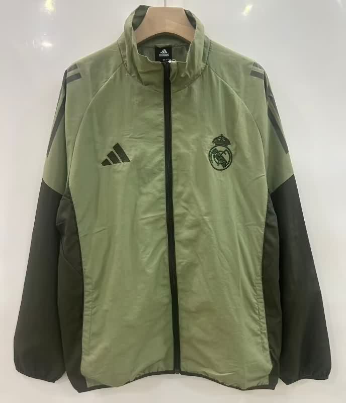 AAA Quality Real Madrid 25/26 Green Soccer Windbreaker 03 AAA Quality Real Madrid 25/26 Green Soccer Windbreaker 03