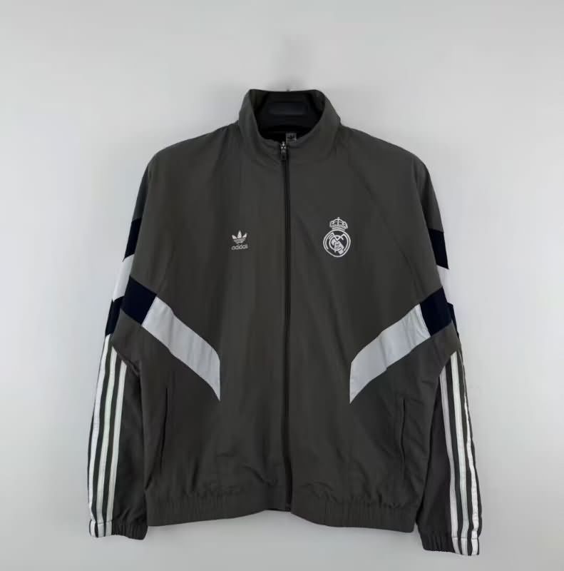 AAA Quality Real Madrid 25/26 Grey Soccer Windbreaker