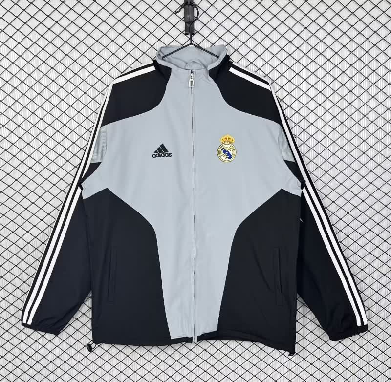 AAA Quality Real Madrid 25/26 Grey Soccer Windbreaker 02 AAA Quality Real Madrid 25/26 Grey Soccer Windbreaker 02