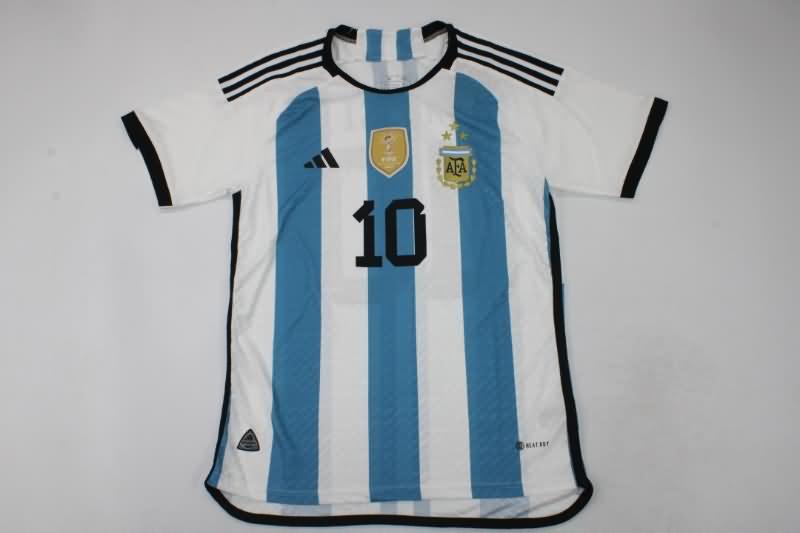 Argentina Soccer Jersey World Cup Signature 3 Stars Replica 2022