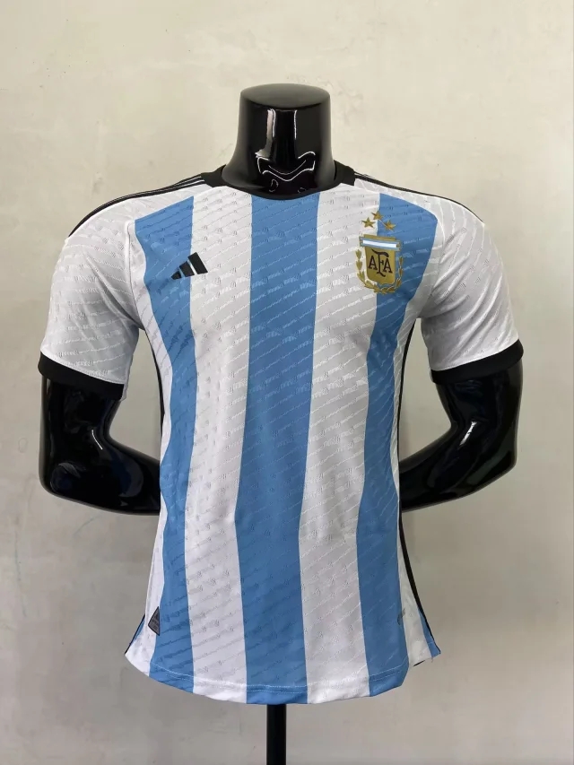 Argentina Soccer Jersey World Cup Signature 3 Stars (Player) 2022