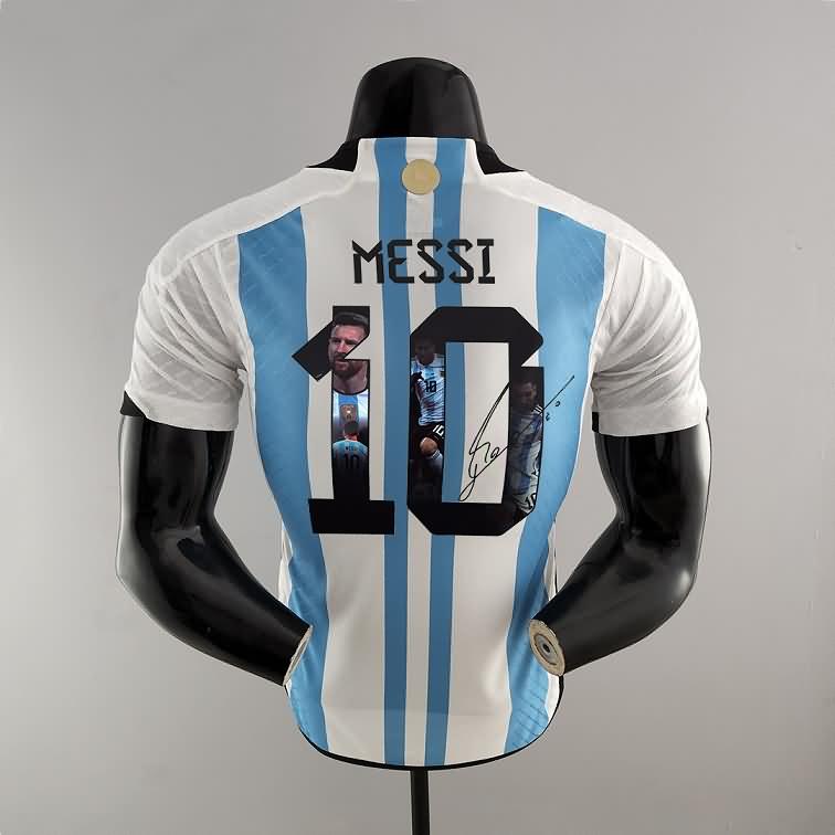 Argentina Soccer Jersey 02 World Cup Signature 3 Stars (Player) 2022