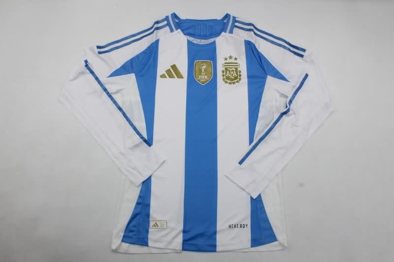 Argentina Soccer Jersey Copa America Home Long Sleeve (Player) 2024