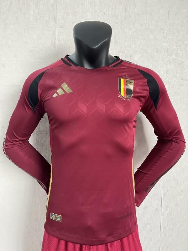Belgium Soccer Jersey Home Long Sleeve (Player) 2024