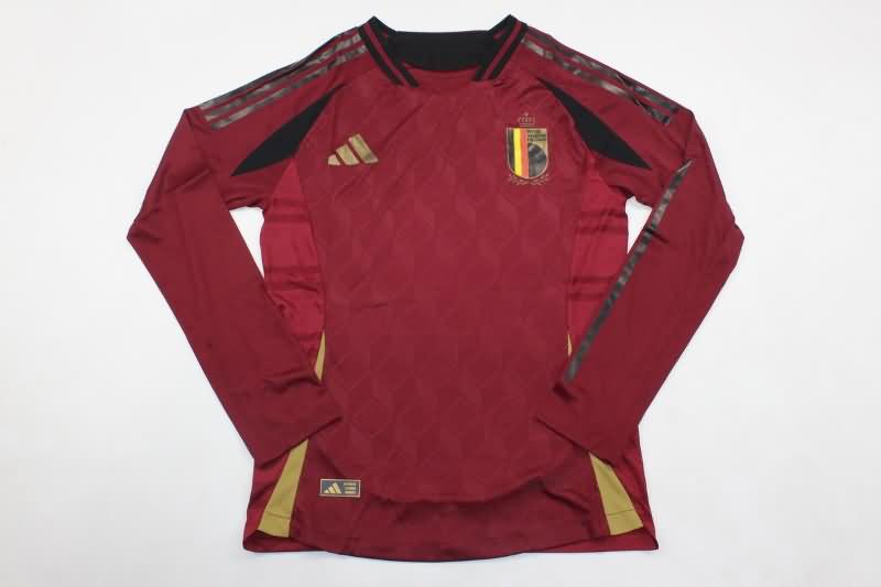 Belgium Soccer Jersey Home Long Sleeve (Player) 2024